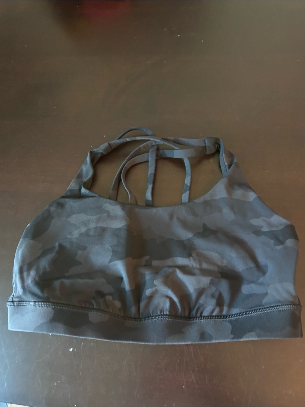 lululemon athletica Black Camo Strappy Sports Bra